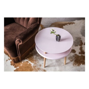 Biely konferenčný stolík s prírodnými nohami Ragaba UFO, Ø  70 cm - Image 4