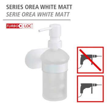 Biely samodržiaci sklenený dávkovač mydla 200 ml Orea – Wenko - Image 8