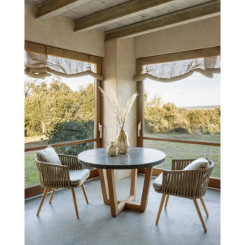 Tmavosivý záhradný stôl s doskou z kameňa Kave Home Shanelle, ø 120 cm – Obrázok 5