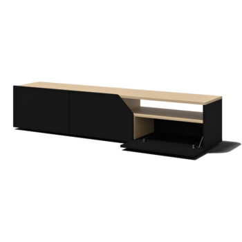 TV stolík s doskou v dekore duba v čierno-prírodnej farbe 180x38 cm Verone – TemaHome - Image 2