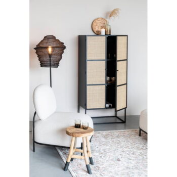 Čierna ratanová vysoká komoda 70x145 cm Guuji - White Label – Obrázok 5