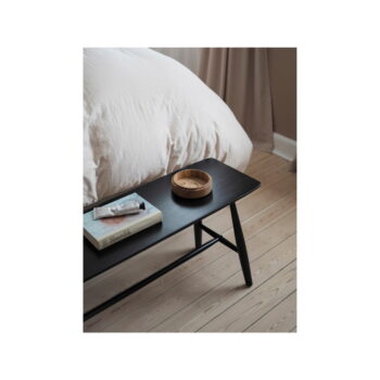 Čierny konzolový stolík z dubového dreva 90x28 cm Bast - Villa Collection – Obrázok 5