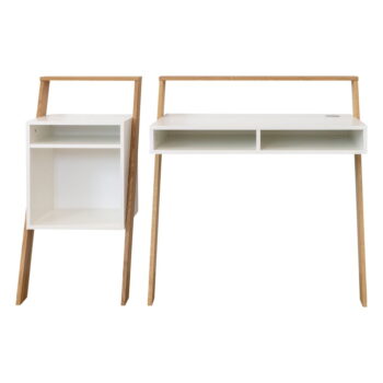 Biely pracovný stôl z dubového dreva Tenzo Memo – Obrázok 3