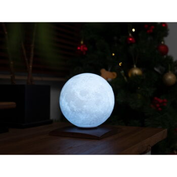 Tmavohnedá LED stolová lampa z orechového dreva (výška  19,5 cm) Smart LunaSpin – Gingko – Obrázok 3