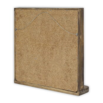 Nástenné zrkadlo s poličkou s rámom z kameňa 32.5x33 cm – Wallity - Image 6