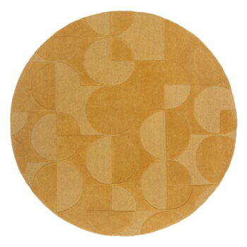 Žltý vlnený okrúhly koberec ø 160 cm Gigi - Flair Rugs