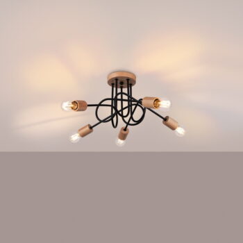 Stropné svietidlo v čierno-prírodnej farbe 15x61 cm Tumber – Nice Lamps - Image 6