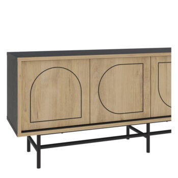 TV stolík v dekore duba v čierno-prírodnej farbe 149,5x56,5 cm Giana – Marckeric - Image 7