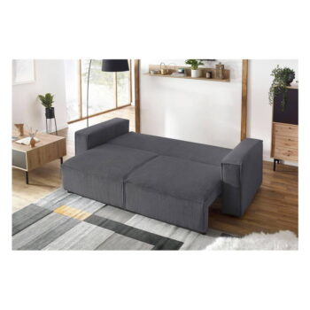 Tmavosivá menčestrová rozkladacia pohovka 245 cm Nihad – Bobochic Paris – Obrázok 3