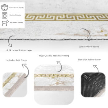 Koberec v bielo-zlatej farbe 160x230 cm - Mila Home - Image 7