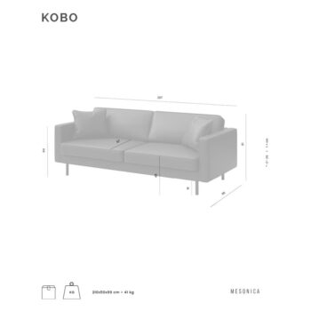 Svetlohnedá kožená pohovka 207 cm Kobo – MESONICA - Image 5