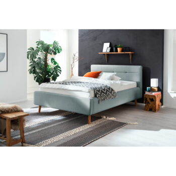 Svetlomodrá čalúnená dvojlôžková posteľ s úložným priestorom s roštom 140x200 cm Lotte - Meise Möbel - Image 9