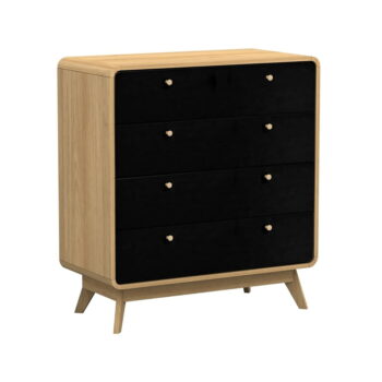 Vysoká komoda v dekore duba v čierno-prírodnej farbe 80x88 cm Cassie – Støraa - Image 2