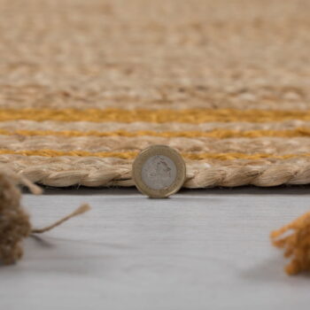 Hnedo-žltý jutový koberec Flair Rugs Istanbul, ⌀ 150 cm – Obrázok 5