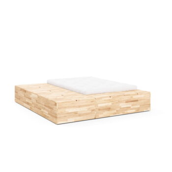 Dvojlôžková posteľ z borovicového dreva s úložným priestorom s roštom v prírodnej farbe 160x200 cm Basement Bed – Karup Design - Image 4