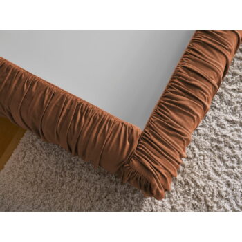 Oranžová čalúnená dvojlôžková posteľ s úložným priestorom s roštom 180x200 cm Blair – Bobochic Paris – Obrázok 9