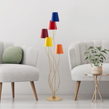 Stojacia lampa s textilným tienidlom (výška 160 cm) Bonibos – Opviq lights - Image 5