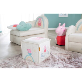 Biely zamatový detský puf Peppa Pig – Roba - Image 3