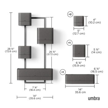 Závesné plastové kvetináče na bylinky v súprave 4 ks Cubiko – Umbra - Image 4