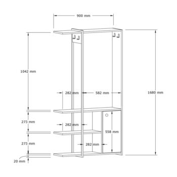 Čierna/prírodná predsieňová zostava Kumsal - Kalune Design - Image 4