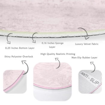 Svetloružový prateľný okrúhly koberec vhodný pre robotické vysávače ø 80 cm Comfort – Mila Home - Image 6