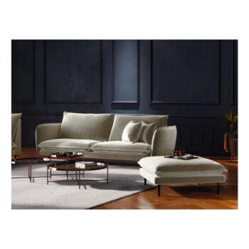 Béžová zamatová pohovka Cosmopolitan Design Vienna, 160 cm - Image 6