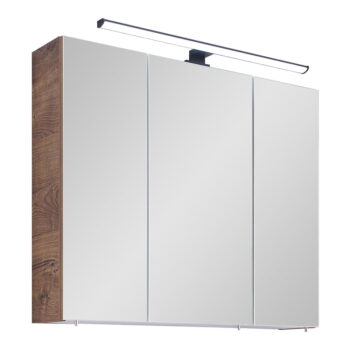 Hnedá závesná kúpeľňová skrinka so zrkadlom 75x70 cm Set 374 - Pelipal - Image 2