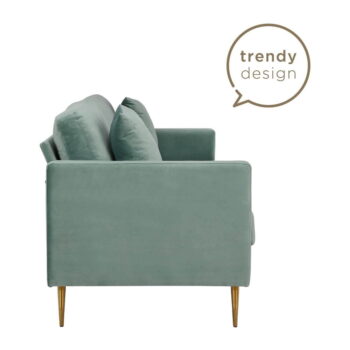 Tyrkysovomodrá zamatová pohovka CosmoLiving by Cosmopolitan Highland – Obrázok 11