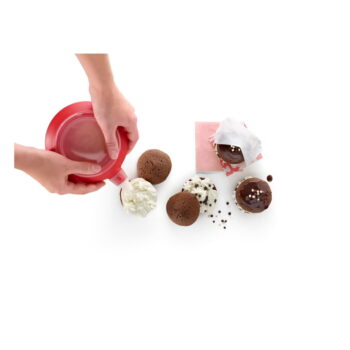 Červená pomôcka na zdobenie na cupcakes so 6 nadstavcami Lékué Decomax - Image 2