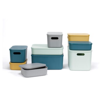 Svetlozelený plastový úložný box s vekom 24x18x8 cm – Homéa - Image 3