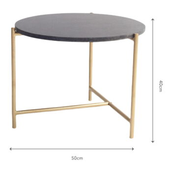 Čierny mramorový okrúhly konferenčný stolík ø 50 cm Morgans – Really Nice Things – Obrázok 5