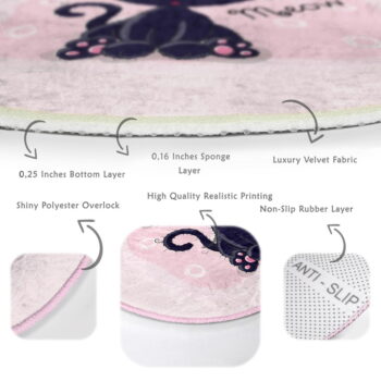 Ružový detský koberec ø 80 cm Comfort – Mila Home - Image 6