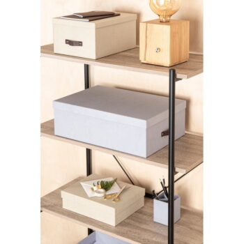 Svetlosivé kartónové úložné boxy s vekom v súprave 3 ks 31x47x15 cm Inge – Bigso Box of Sweden - Image 9