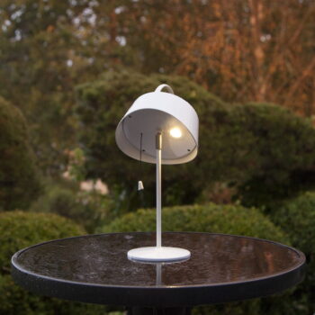 Biela vonkajšia solárna LED lampa Star Trading Cervia, výška 36 cm