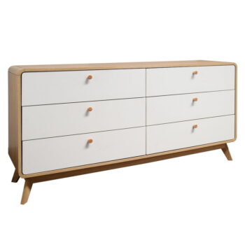 Nízka komoda v dekore duba v bielo-prírodnej farbe 150x74 cm Caitlin – Støraa - Image 2