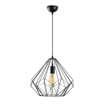 Čierne závesné svietidlo s kovovým tienidlom ø 37 cm Diamond – Opviq lights - Image 2