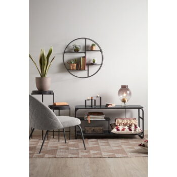 Čierna poschodová kovová polica 55 cm Across – Kave Home - Image 2