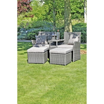 Sivý záhradný lounge set z umelého ratanu pre 2 Calgary – Garden Pleasure - Image 4
