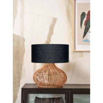 Stolová lampa s textilným tienidlom v čierno-prírodnej farbe (výška 60 cm) Kalahari – Good&Mojo - Image 2