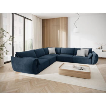 Tmavomodrá rohová pohovka (variabilná) Vanda - Mazzini Sofas - Image 5