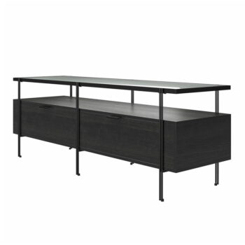 Čierny TV stolík v dekore duba 140x50 cm Wainwright - Queer Eye – Obrázok 6