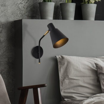 Nástenné svietidlo v čiernej a zlatej farbe ø 15 cm Sivani – Opviq lights - Image 4