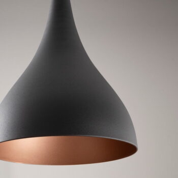 Čierne závesné svietidlo s kovovým tienidlom ø 22 cm Berceste – Opviq lights - Image 4