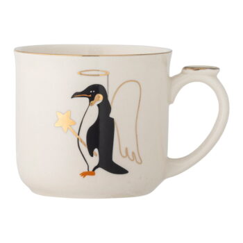 Biely hrnček s vianočným motívom so sitkom z kameniny 300 ml Valentin – Bloomingville – Obrázok 2