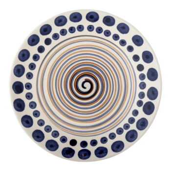 Bielo–tmavomodrý tanier z kameniny ø 27 cm Shama – Bloomingville