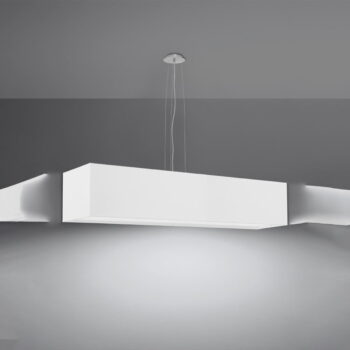 Biele závesné svietidlo so skleneno-textilným tienidlom Gryfin – Nice Lamps - Image 3