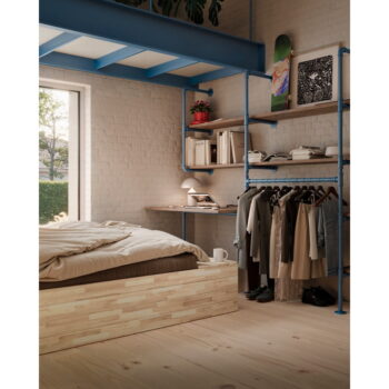 Dvojlôžková posteľ z borovicového dreva s úložným priestorom s roštom v prírodnej farbe 140x200 cm Basement Bed – Karup Design – Obrázok 6