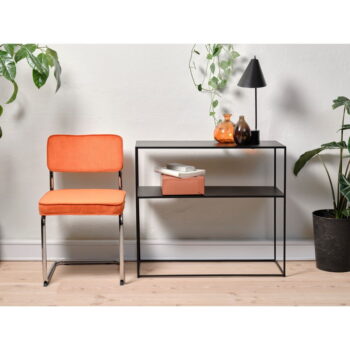 Oranžová menčestrová jedálenská stolička Rupert – Unique Furniture – Obrázok 5
