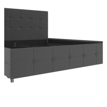 Tmavosivá čalúnená dvojlôžková posteľ s úložným priestorom 180x200 cm Rose – Støraa – Obrázok 7