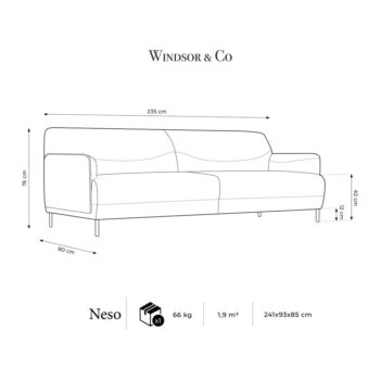 Tyrkysová pohovka Windsor & Co Sofas Neso, 235 cm - Image 7